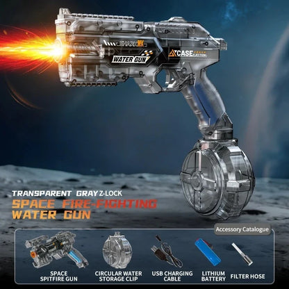 Electric Water Gun with Flashing Function Continuous Powerful Spray Water Gun Summer Outdoor Toy Water Gun Children Adults Gift