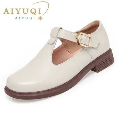 AIYUQI Women Shoes Genuine Leather 2026 Fall New Big Size 41 42 43 Ladies Casual Shoes British Style Women Shoes