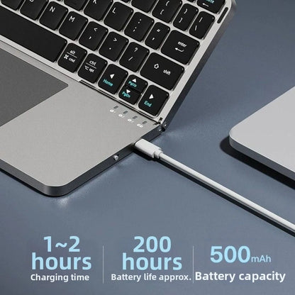Bluetooth 5.3 Wireless Bluetooth Keyboard Portable Detachable Foldable Keyboard Universal with Touchpad Mini Foldable Keypad