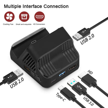 2026 NEW For Switch OLED Console For NS Switch Portable Multifunction TV Projector Charging Dock With Cooling Fan USB 3.0 Port