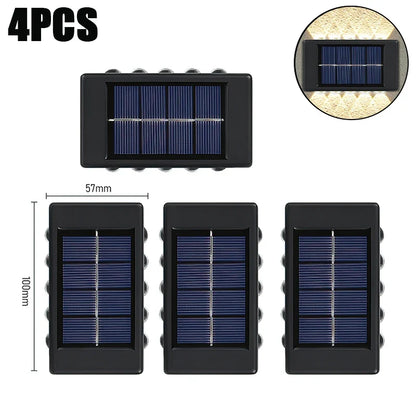 10 LED Solar Wall Lamp Outdoor Waterproof Solar Powered Light UP and
