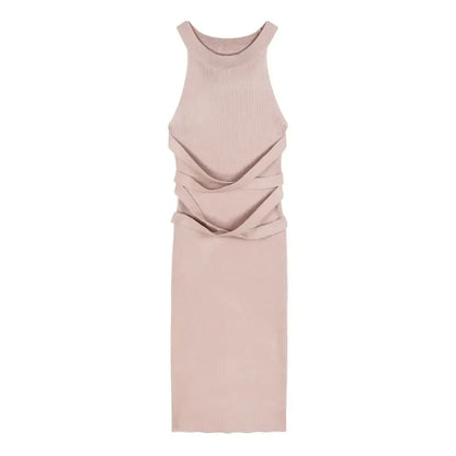Dresses for Women  Elegant Sexy Sleeveless  Back Textured Mini Skinny Dress New Fashion Summer Casual PTKPCC