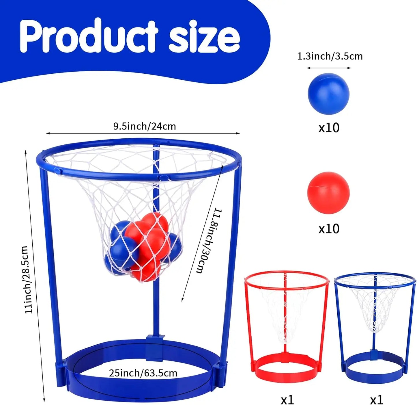 2 Pack Head Hoop Basketball Party Game for Kids Adults Adjustable