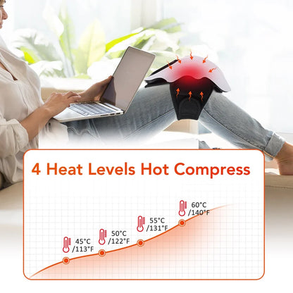 Cordless Knee Massager Red Light Massage with LED Screen Infrared 4 Levels Heating Vibration Leg Knee masajeador Adjustable Warm