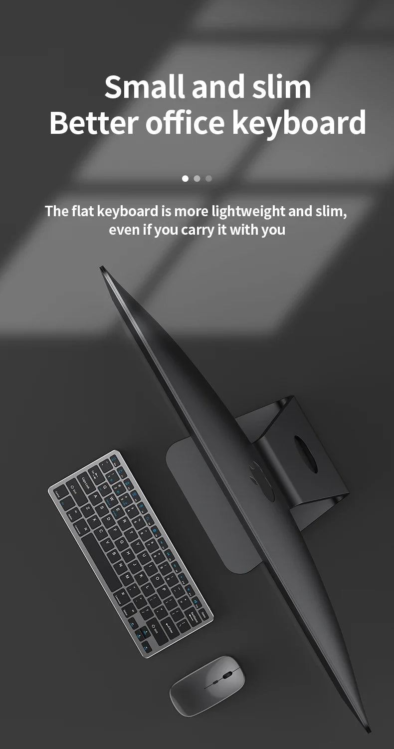 NexusClick Wireless Ergonomic Keyboard Mouse Combo - Rechargeable Mini Multimedia Set for PC, Laptop, MacBook
