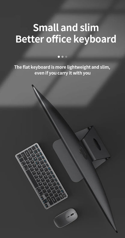 NexusClick Wireless Ergonomic Keyboard Mouse Combo - Rechargeable Mini Multimedia Set for PC, Laptop, MacBook