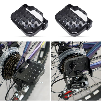 Universal Mountain Bike Electric Bike Folding Footrest with Elastic Spring, Oversized Design,  Rust-Resistant Paint Finish