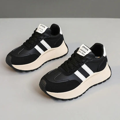 2026 Summer Thick-Soled Women Shoes Height-Increasing Women Sneakers Casual Skate Shoes Lace-Up Sports Running Shoes for Women