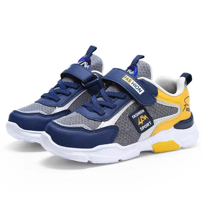 Children's Sports Shoes for Boys, Fashionable Mesh Breathable Casual Sports Shoes Lightweight Student's Running Sneakers