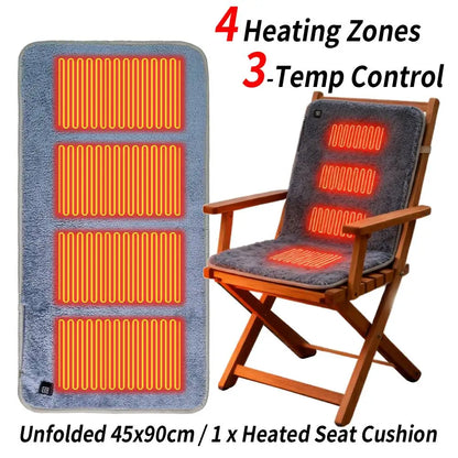 Winter Camping Gear- Sleeping Electric Heating Pads 3 Temp Adjustament Heating Cushion Pad Cold Resistant for Outdoor Sports Mat