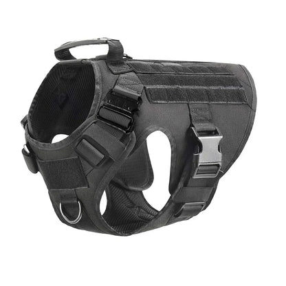 Tactical Dog Harness Leash Collar Molle Pouches for Medium Large Dogs Training Military Pet Vest Adjustable Service Dog Harness