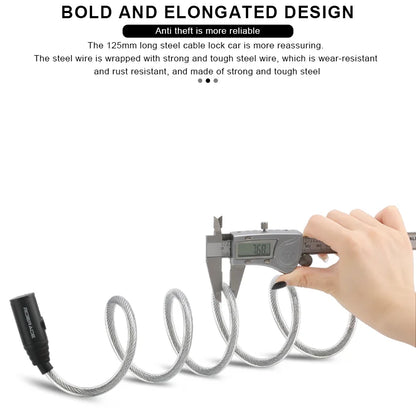 RIDERACE Bicycle Cable Lock Portable Bike Anti-theft Ring Lock High Security For Scooter Electric E-Bike Road Cycling Sliver