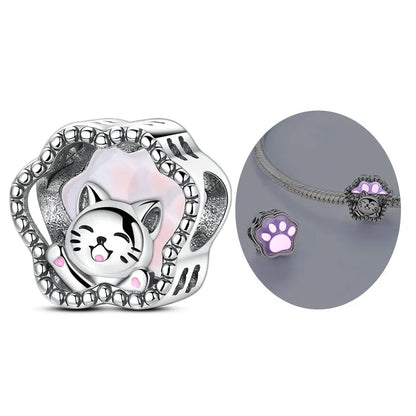 MULA Pink 925 Sterling Silver Charms Pendant Perfume Dreamcatcher Heart Love Beaded Fit Original Bracelet Women DIY Jewelry Gift