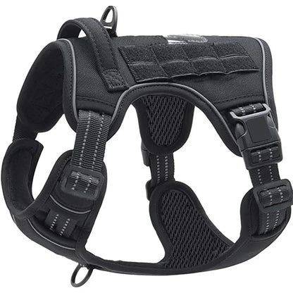 Military Tactical Dog Harness No Pull Large Reflective Straps Durable Vest with Control Handle