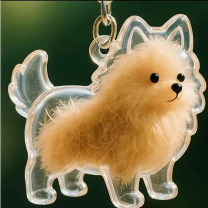Dog Hair Storage Cute Pendant Keychain Bag Pendant Couple Car Key Chains Jewelry Souvenir Collection Gift Decoration Accessories