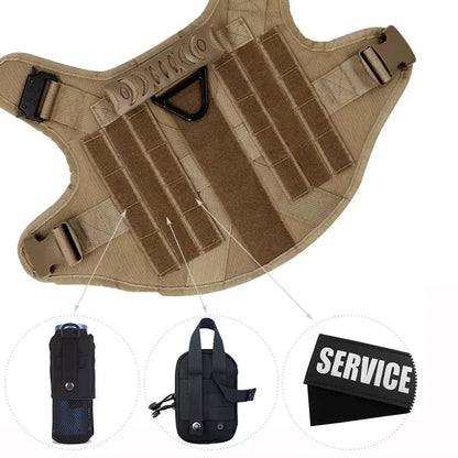 CANBOUN Tactical Military Vest Pet German Shepherd Golden Retriever Tactical Training Dog Harness And Leash Set For All Breeds D