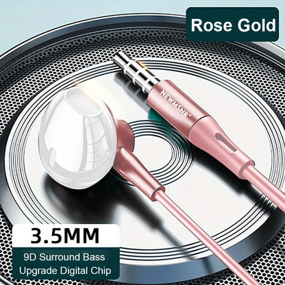 Type C&3.5mm Headphones HiFi Bass Stereo Volume Control Headset In HD Mic Wired Earbuds For IPhone15-17/Samsung Series Earphones
