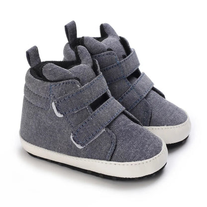 Baby Learning Walk Shoes, Striped PU Sports Shoes for Infants 0-18M, Soft Sole Lightweight Casual Footwear