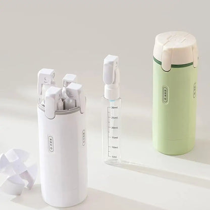Portable 4 In 1 Travel Dispenser Leak Proof Refillable Bottles Toiletry Container for Shampoo Conditioner Body Wash Lotion