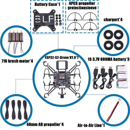 Rctosky ESP32-Drone V2.0 Flight Control Open Source Quadcopter ESP-Drone Drone Model Wifi Remote Control Crazyflie Ardupilot
