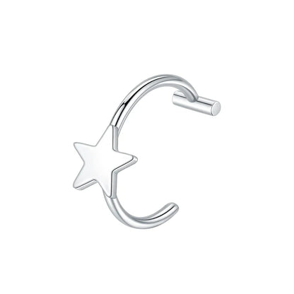 1PC Stainless Steel Fake Nose Ring Hoop Septum Rings Non-Pierced C Clip Lip Ring Earring Fake Nose Piercings Women Body Jewelry