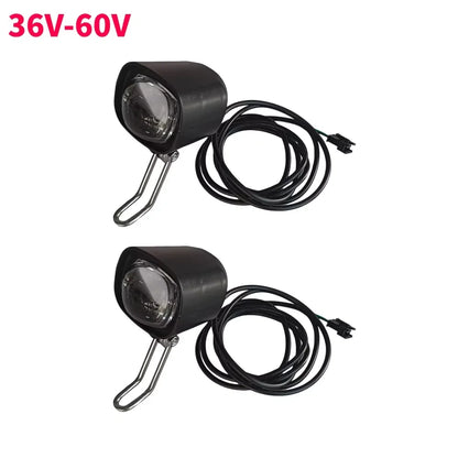 Ebike E-Bike 36V 48V 60V 80V Electric Bicycle Light with Horn Waterproof Scooters Motorcycle Headlight Horn Set Front Headlight