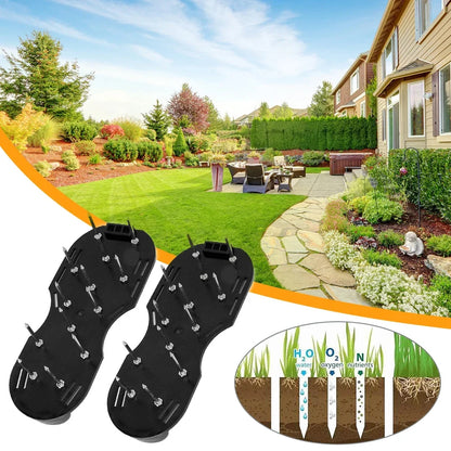 Lawn Aerator Shoes Aerator Spiked Sandals with Adjustable Strap Grass Spiked Shoes Anti-Slip for Aerating Lawn Soil