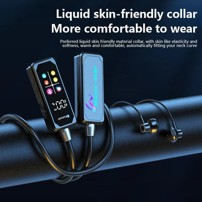 Bluetooth 5.4 Earphones With HD Screen Wireless Headsets Neckband Headphones HiFi Stereo Noise Reduction Earbuds For Live 2025
