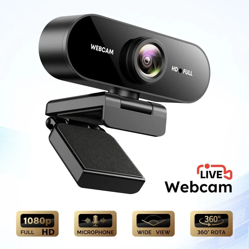 1080p FHD Webcam with Microphone, USB Computer Camera for Laptop
