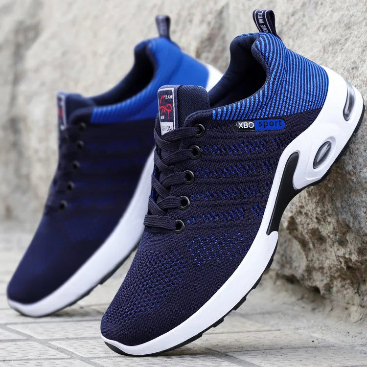 Men's Casual Sneakers Breathable Mesh Lace Up Versatile Lightweight Soft Sole Daily Walking Running Footwear For Outdoor Wear