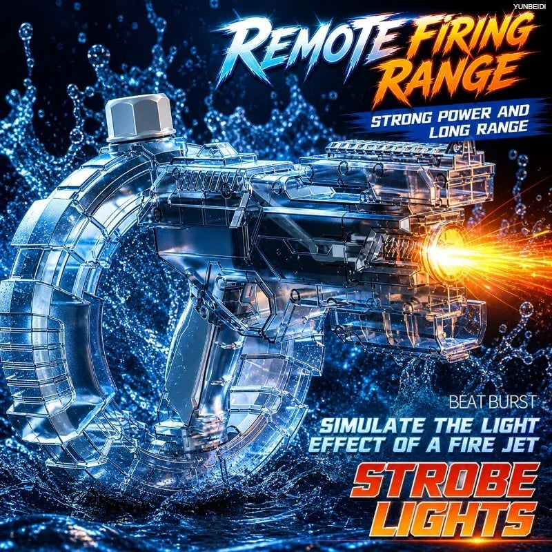 Electric Water Gun Automatic Water Blaster with LED Lights High Pressure Long Range Summer Beach Pool Outdoor Toy for Kids Adult