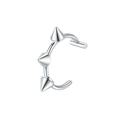 1PC Stainless Steel Fake Nose Ring Hoop Septum Rings Non-Pierced C Clip Lip Ring Earring Fake Nose Piercings Women Body Jewelry