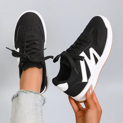 Spring new women's sports shoes, fashionable, breathable, lightweight, non-slip, wear-resistant, casual sports shoes, flat shoes