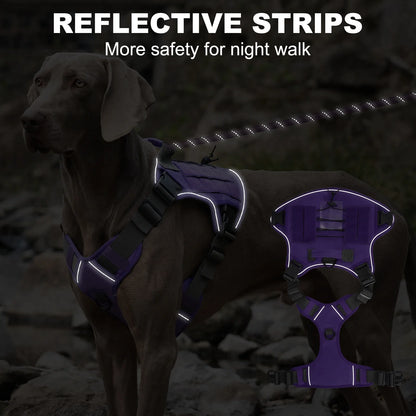 Tactical Dog Harness for Small Medium Large Dogs No Pull Adjustable Pet Harness Reflective Working Training Easy Control Vest