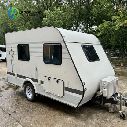 Customized Travel Camper Caravan Dual Axle Trailer Equipped with Full Kitchen & Bathroom for Long-Term Wilderness Camping Stays