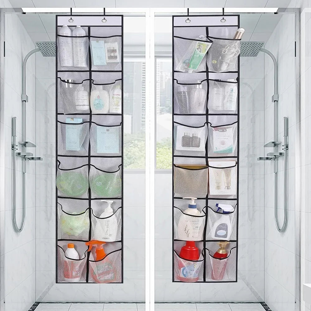 12 Pockets Over the Door Shoe Organizer Large Mesh Pockets with 2