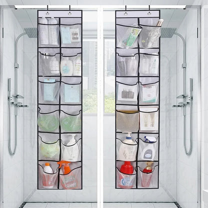 12 Pockets Over the Door Shoe Organizer Large Mesh Pockets with 2