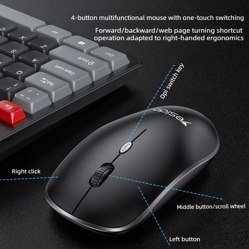 Wireless Keyboard and Mouse Set for Desktop Laptop Silent Business Keyboard Mouse Combo