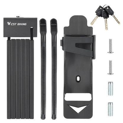 WEST BIKING Bicycle Lock Portable Foldable Anti-theft Lock MTB Road Security Scooter Electric E-Bike Cycling Bicycle Accessories