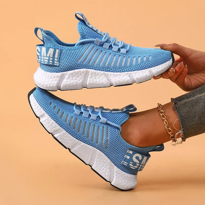 Shoes Woman Outdoor Training Lightweight Sports Soft Sole Comfortable Lace Up Mesh Casual Shoes Large Breathable Sports Shoes