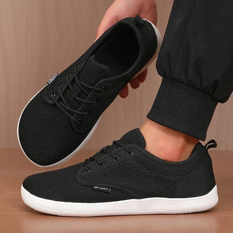 2025 Summer Men's Running Shoes Barefoot Fitness Mesh Sports Shoes Women Flat Bottom Wide Foot Shoes Slow Running Brand Sneakers