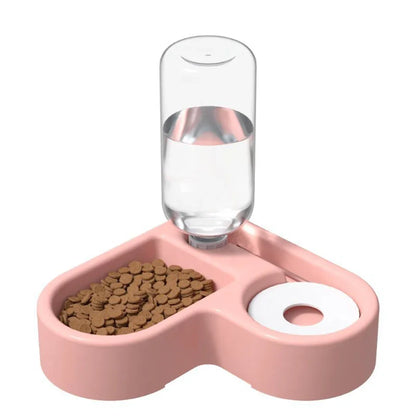 Cat bowl and dog bowl double-bowl automatic water dispenser and food bowl, automatic water dispenser for dogs and cats