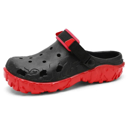 2025 Sandals for Men Black Red Breathable Home Slippers Outdoor Fashion Garden Shoes Clogs Couple Beach Shoes Women Sandals