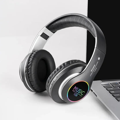 Wireless Bluetooth 5.0 HiFi Headphone With On-Ear Headset Stereo Sound Earphones Sports Office Game Foldable Low Latency