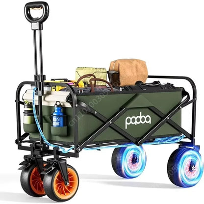 100L Electric Powered Camping Wagon, 150kg Heavy-Duty Foldable Utility