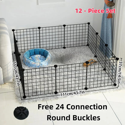 DIY Pet Fence Panels Simple Wire Mesh Panels for Rabbit Cat and Dog Cages Stackable Assembleable Fences Multi Functional Cages