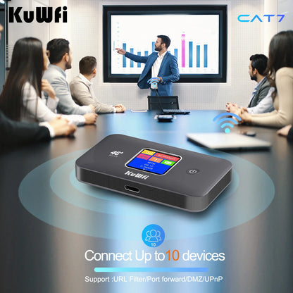 KuWfi MF801 Portable WiFi for Travel | High-Speed Internet|Long-Lasting 3000mAh Battery, Compact & Secure Mifi Router for Use