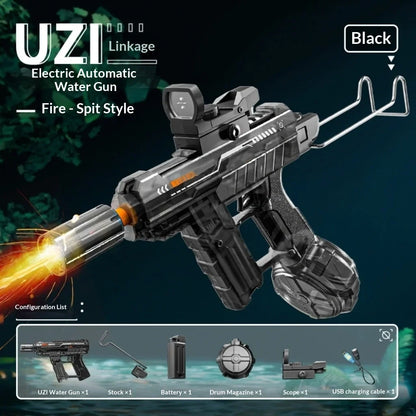 Electric Water Gun with Flashing Function Continuous Powerful Spray Water Gun Summer Outdoor Toy Water Gun Children Adults Gift