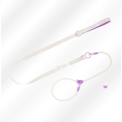 Double Handle Pet Dog Training Round Rope Light Weight Nylon P Chain Adjustable for Small Medium Dogs Walking Leash Pet Supplies