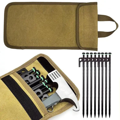 Outdoor Camping Equipment Stakes Storage Bag Tent Pegs Nails Ground Bag Outdoor Camping Pegs For Tent Tarp For Camp Ground